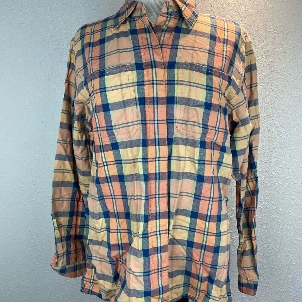 EUC Liz Claiborne Womens Long Sleeve Plaid Button Down Top Size M